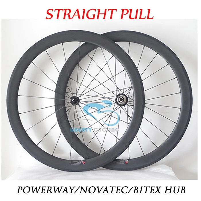 

DEERACE 1623g Straight Pull 60mm 700c Carbon Clincher Road Bicycle Wheels Tubeless Ready Novatec AS511SB/FS522SB Bitex 305