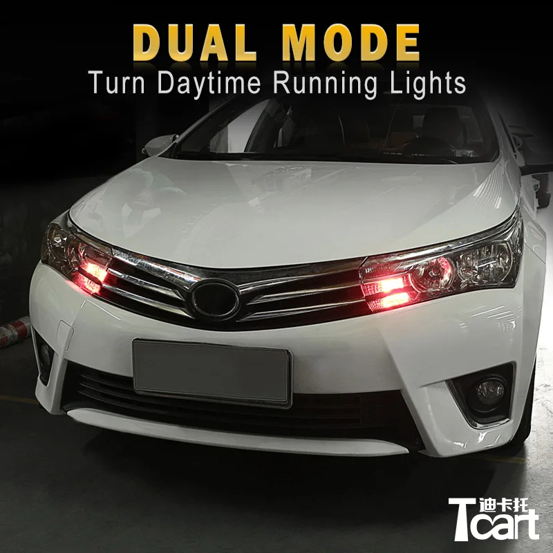 

Tcart Car Led Daytime Running Light Turn Signal Lamps For Toyota Corolla e150 e160 e170 accessories 2008 2011 2017