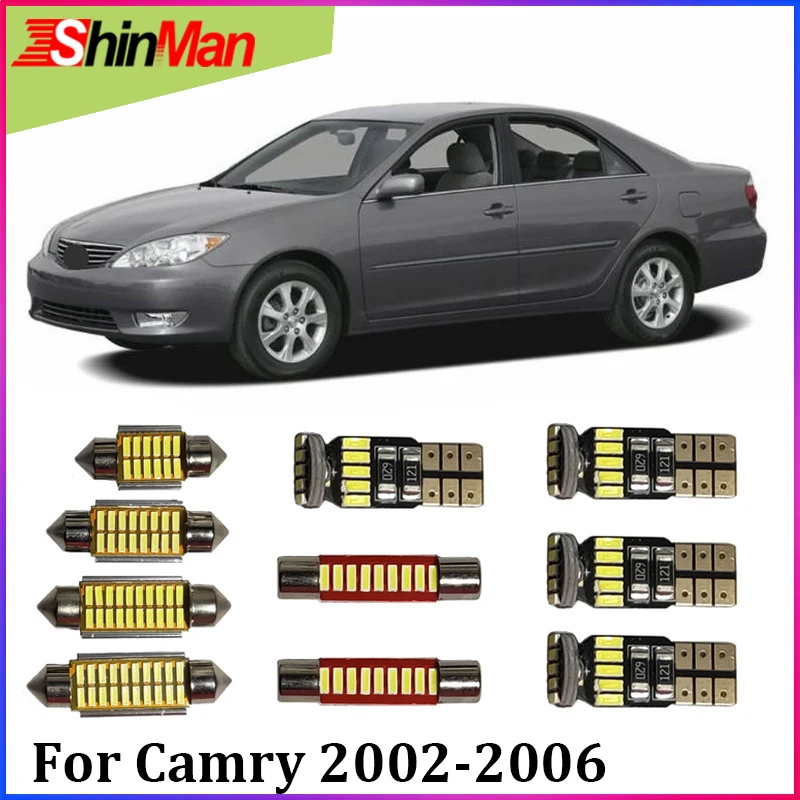 

ShinMan 11x Error Free Reading light Car Light Interior light LED For Toyota Camry LED Interior Package 2002-2006 Accessories