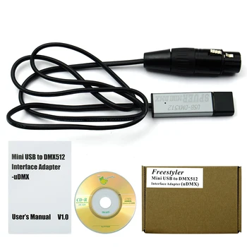 

2018 new Computer PC Stage Lighting Controller Dimmer USB to DMX Interface Adapter With CD