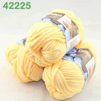 

LOT of 3 Balls X 50g Special Thick Worsted Cotton Knitting Yarn Lemon 2225