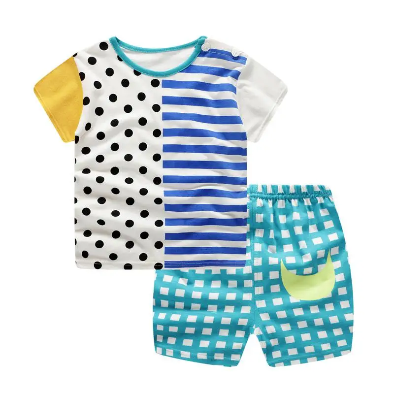 Повседневная Спортивная одежда для маленьких детей комплекты одежды в клетку с машинками для мальчиков, костюмы, хлопок, одежда для малышей от 6 месяцев до 4 лет - Цвет: dot