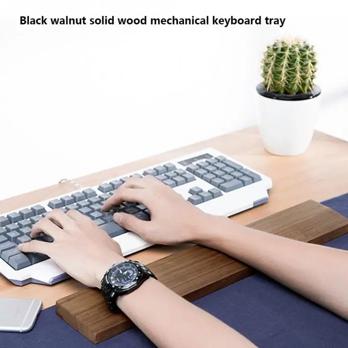 Newly Wooden Mechanical Keyboard Wrist Rest Pad Wrist Support Hand Pad for Mechanical Keyboard DC128