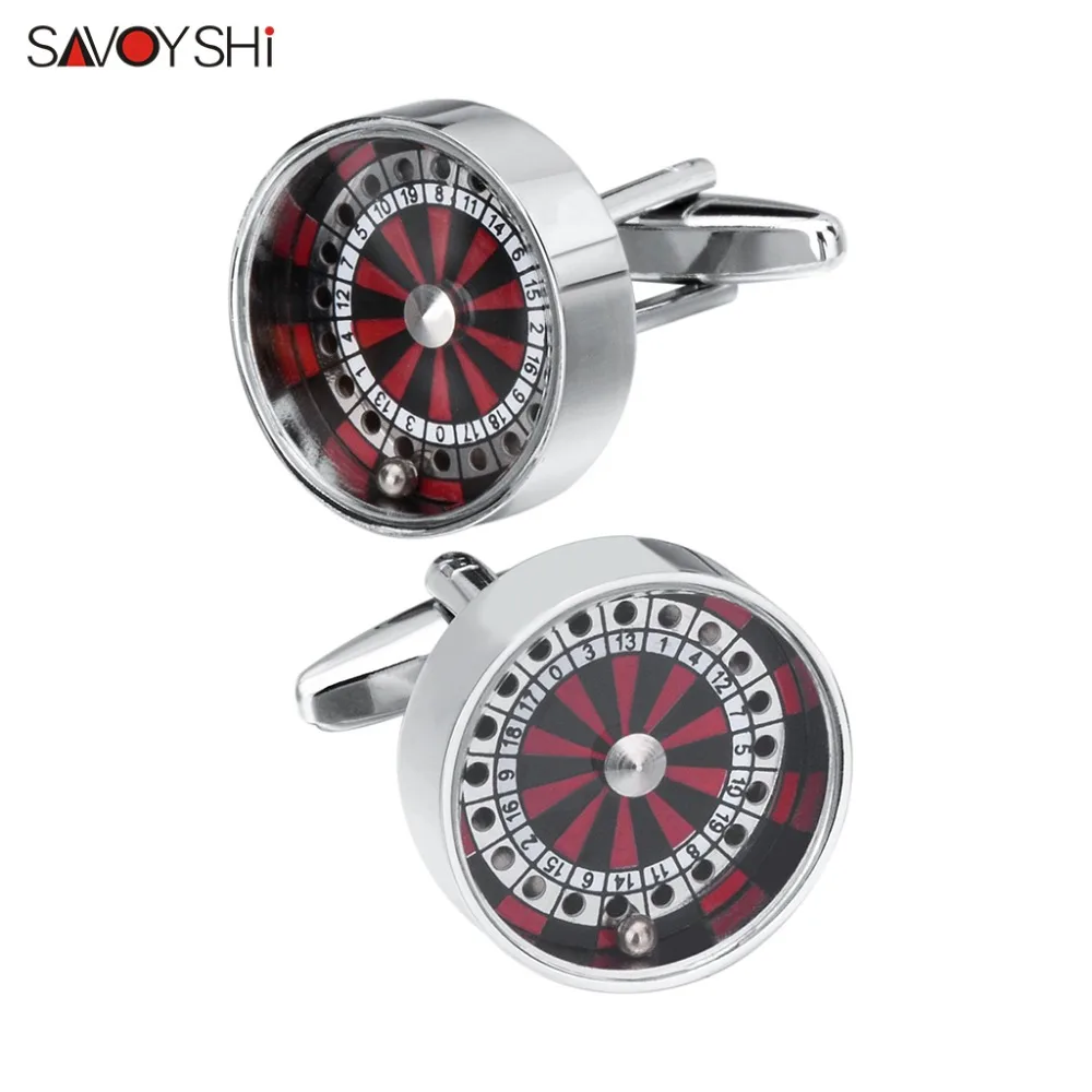 

SAVOYSHI Novelty Shirt Cufflinks for Mens Cuff bottons High Quality Round Russian turntable Model Cuff links Brand Men Jewelry