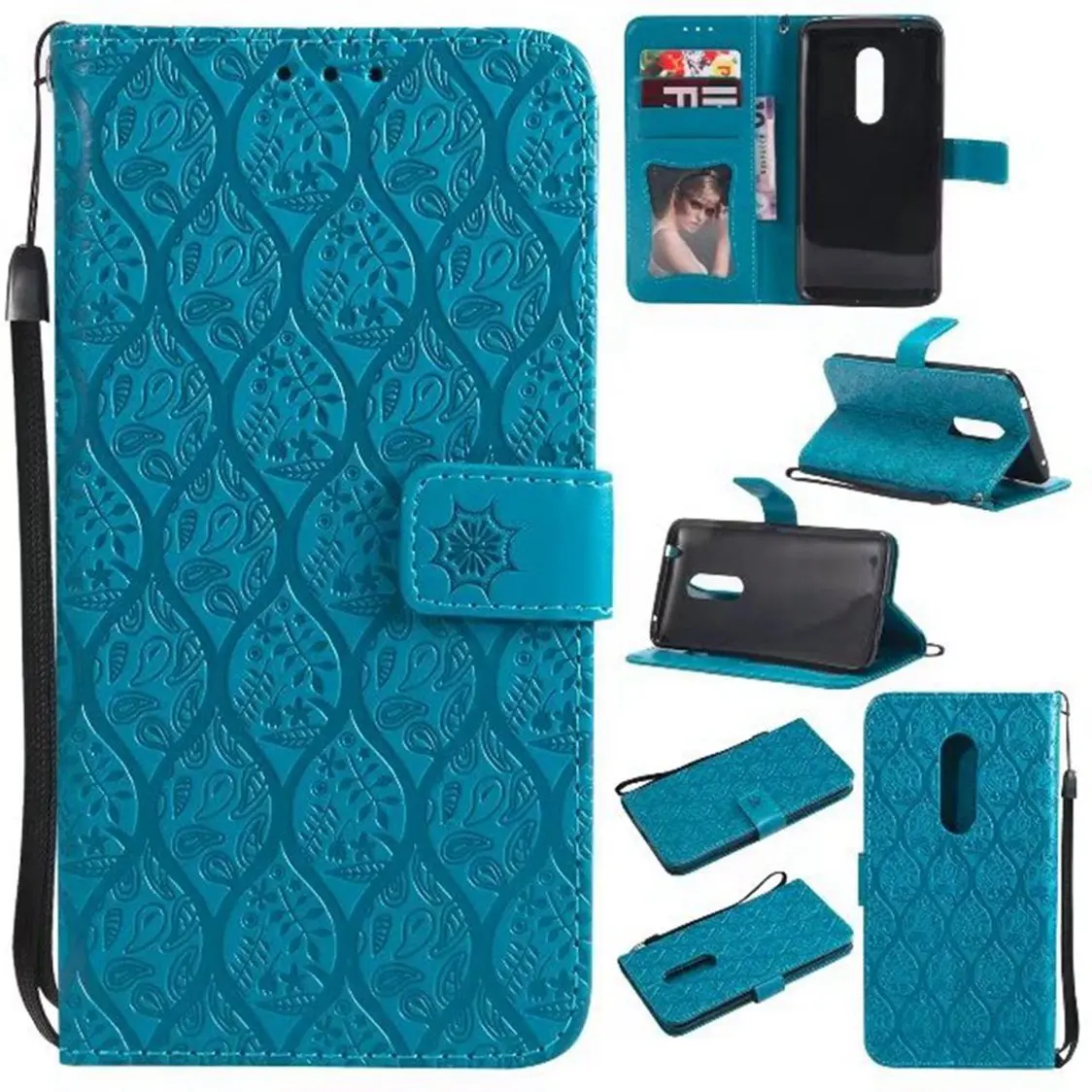 

MuTouNiao Blue Rattan Leather Flip Case Cover For Sony Xperia X XA XA1 XA2 XZ XZ1 XZ2 Compact Performance Ultra Plus