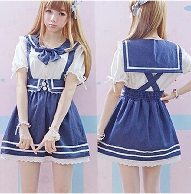 Aliexpress.com : Buy Cute Denim Skirts for Kawaii Girls Lace Flower ...