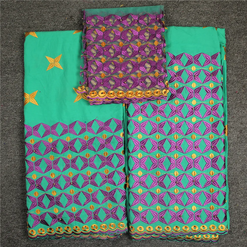 

African lace fabric guinea bazin riche fabric set with 2yard french net lace for blouse 2018 latest bazin riche getzne HJ367-2