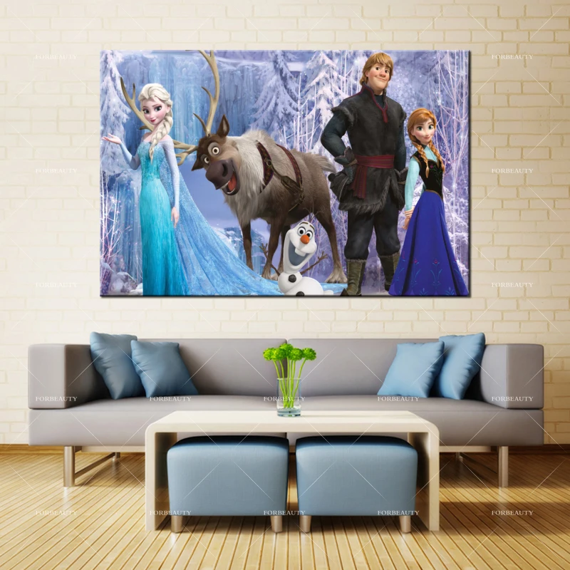 ForBeauty Картина на холсте настенное искусство frozen_movie рисунок брызгами водостойкие чернила домашний декор