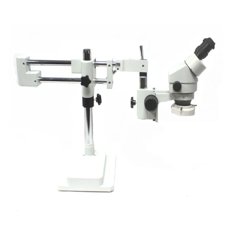 7X 45X double Arm Boom Stand Binocular Stereo Zoom Microscope Electric