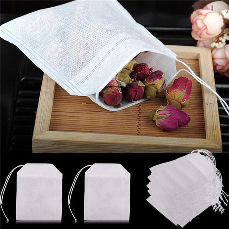 

100Pcs/Lot Teabags 5.5X7CM Empty Scented Tea Bags Infuser with String Heal Seal Filter Paper for Herb Loose Tea Bolsas De Papel