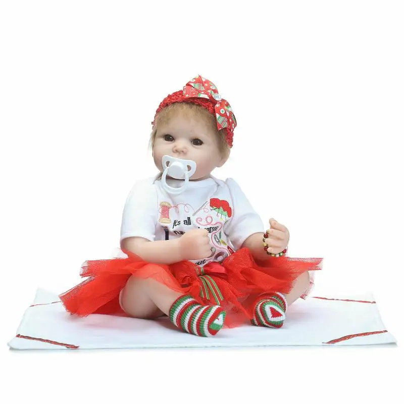

Soft Silicone Reborn Dolls 20 Inch 50 CM Doll Reborn Baby Gold Wig Handmade Cotton Body Real Reborn Dolls Babies Toys Juguetes