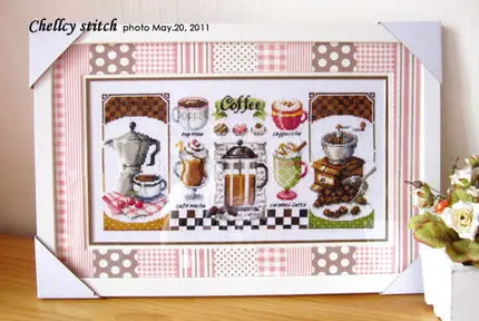 

G26 coffee DIY Craft Stich Cross Stitch Package Cotton Fabric Needlework Embroidery Crafts Counted Cross-Stitching Kit