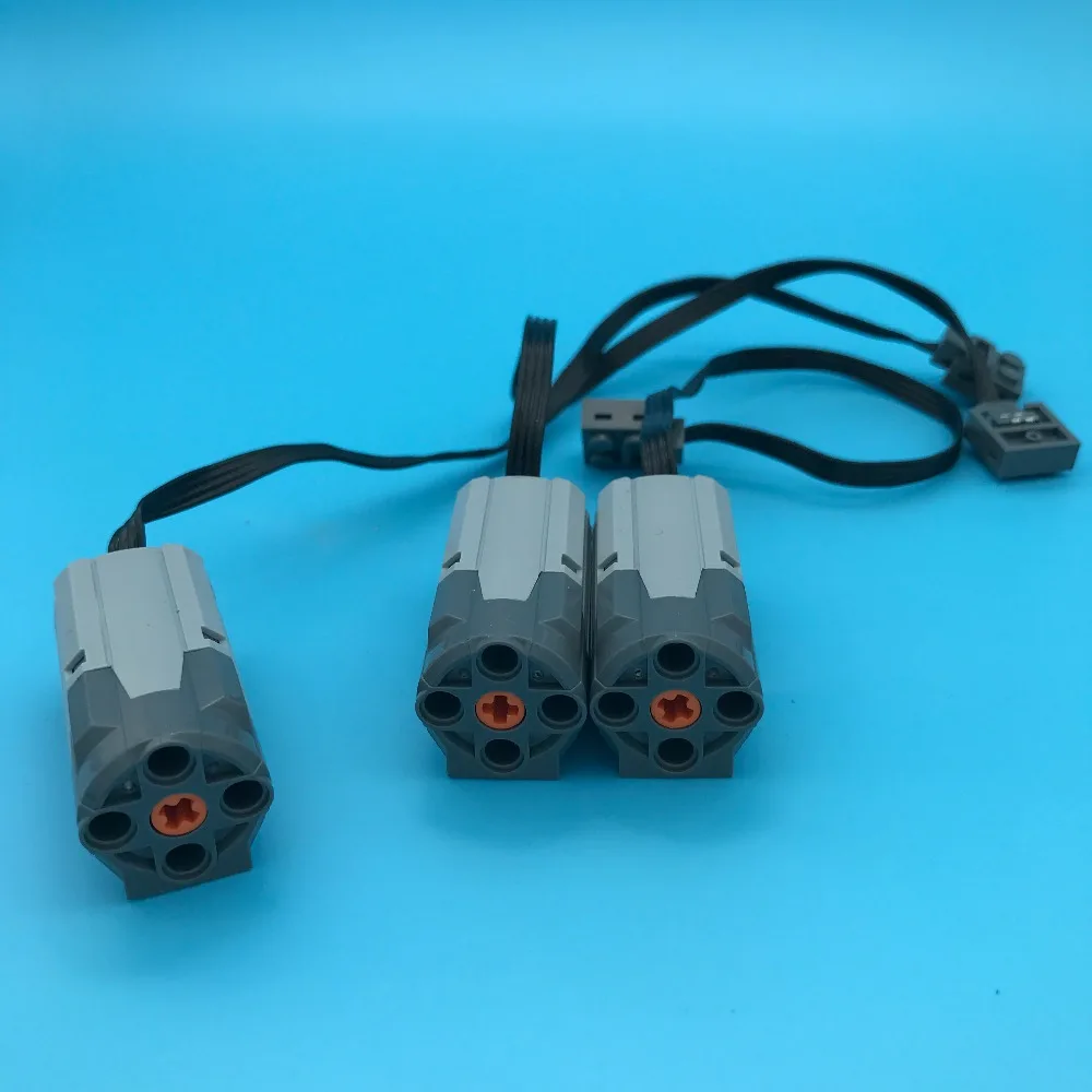 Technic Parts 8883 Electric Power Functions Medium Motor 3x6x3 with Gray Bottom and 20cm Wire Compatible with legoinglys 58120