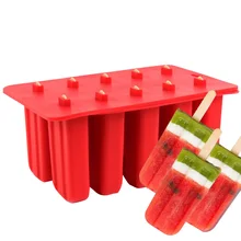 10 Holes Silicone Ice Cream Tubs Eco-Friendly Popsicle Mold Household Non-toxic Child Ice Cream Tools Kitchen Gadgets