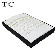 Шкатулка для украшений жемчужное ожерелье держатель Чехол серебряный кулон стойка для цепочек Дисплей лоток белый и черный бархат