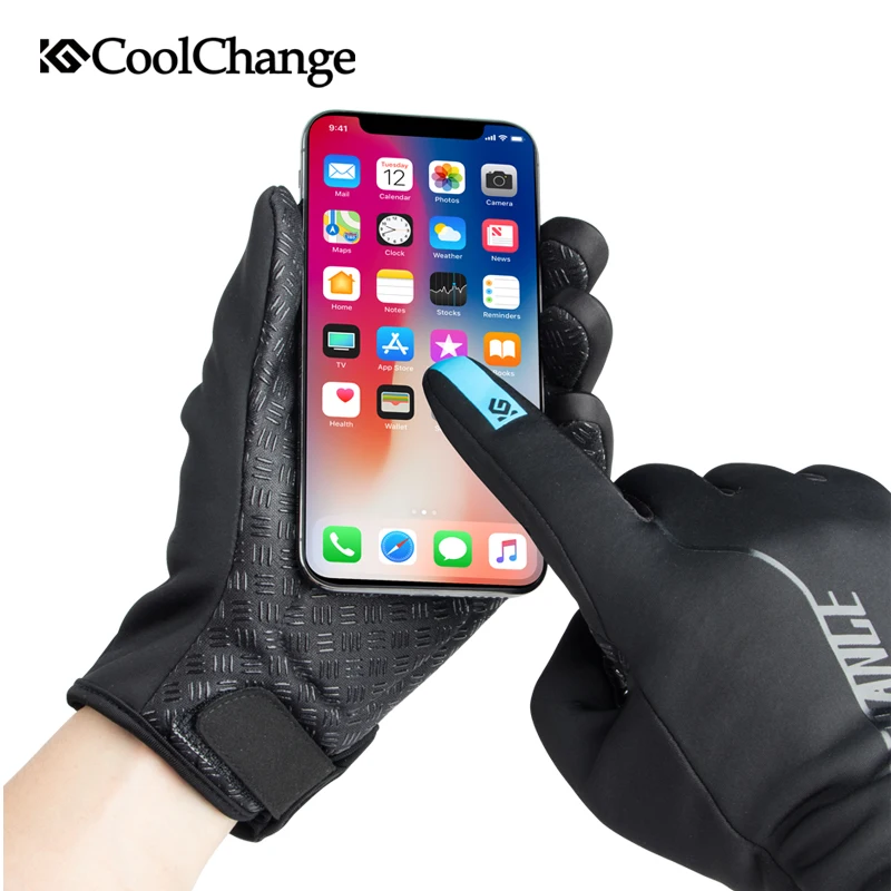 Велосипедные перчатки CoolChange теплые ветрозащитные велосипедные спортивные с