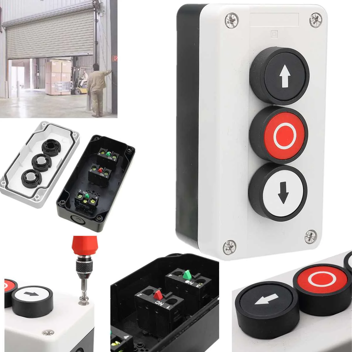 Kaufen Push Button Station Up Unten Pfeile mit Stop self sealing wasserdicht Taste Mit pfeil symbol Hoist Rolltor