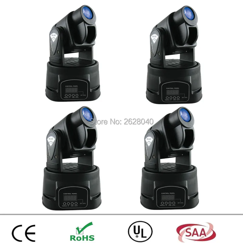 

(4pcs/lot) led DMX Stage Spot Moving 5/13 Channels 15W RGB Mini LED Moving Head Spot Light free shipping dmx lighting