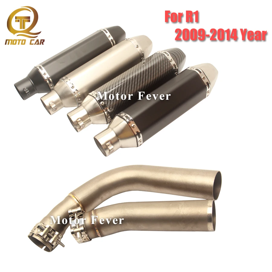 

Motorcycle Exhaust 370MM Muffler DB Killer Escape Moto Middle Tube for YAMAHA YZF R1 2009 2010 2011 2012 2013 2014 Full System
