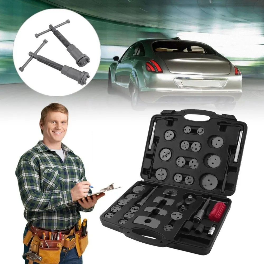 

40pcs/Set Universal Car Disc Caliper Wind Back Rewind Brake Piston Reflector Tool Kit Auto Repair Tool With Case Hand Tools