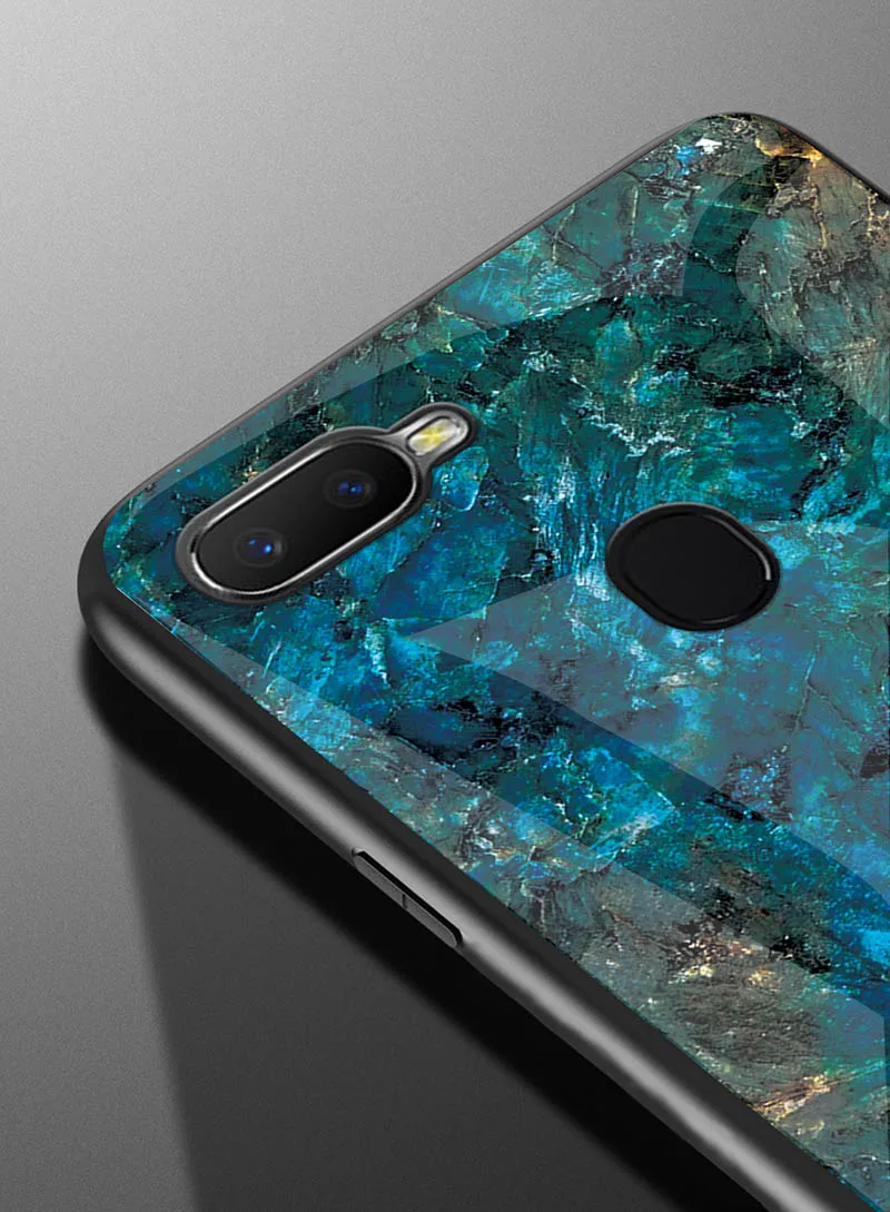 Leanonus мраморный чехол из закаленного стекла для Nokia 7 Plus глянцевая задняя защитная