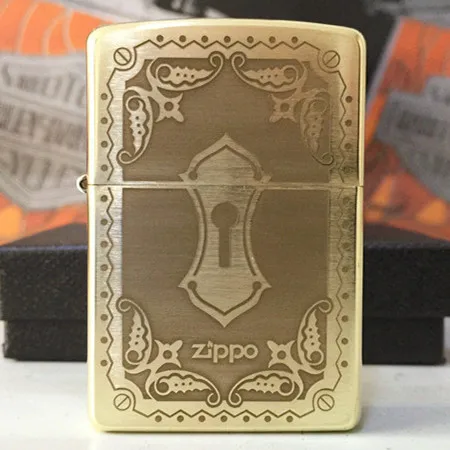 

Free shipping windproof lighters pure copper etching the door to wealth