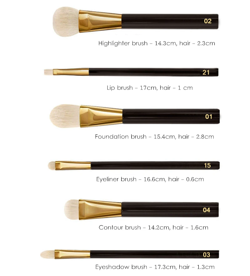 Price High end TF 12Pcs Makeup Brushes Set Professional Natural Goat Hair Acrylic Handle face Blender Make up Brush with Box