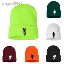 Билли айлиш хип-хоп зимние женские шапки-бини с черепами, мужские повседневные модные вязаные шапки, Шапка-бини, зимняя шапка-хеджирование, карамельный цвет