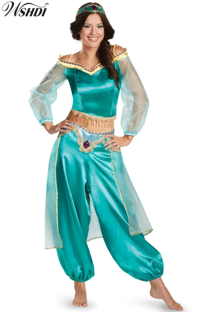 Хэллоуин Волшебная Лампа Алладина Аладин Жасмин Принцесса Косплей костюмы взрослые карнавальные вечерние маскарадные костюмы