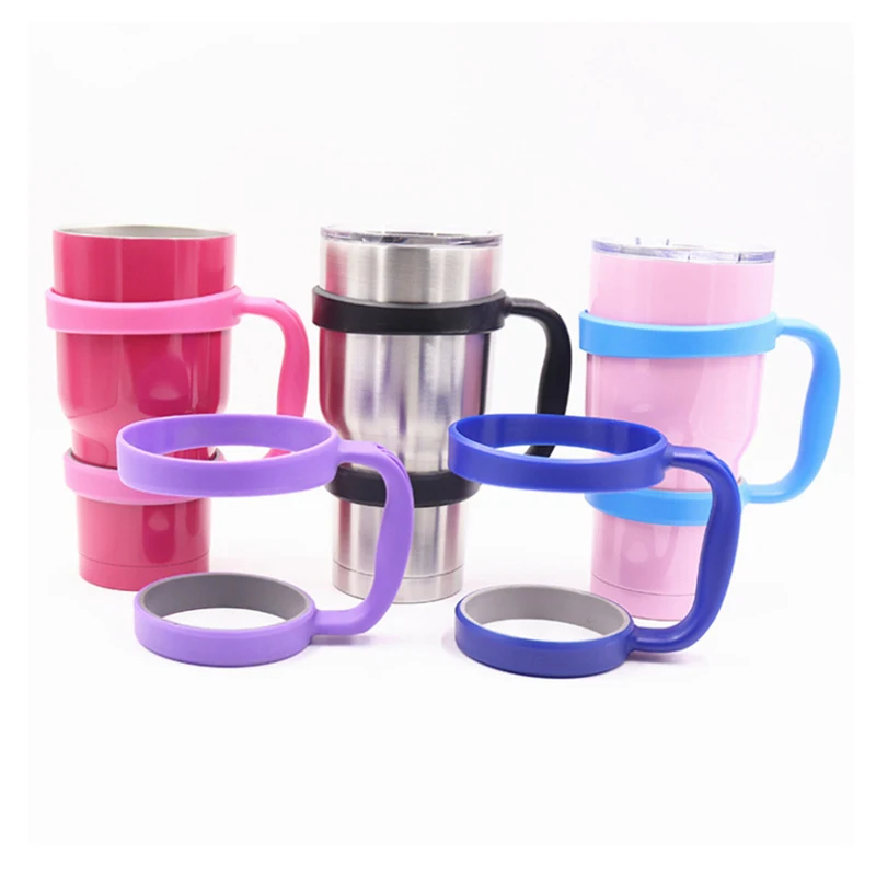 

Tumbler Cup Handle for 30oz Rambler - Lightweight, Spill Proof Grip For RTIC Cooler Stainless Steel Tumblers
