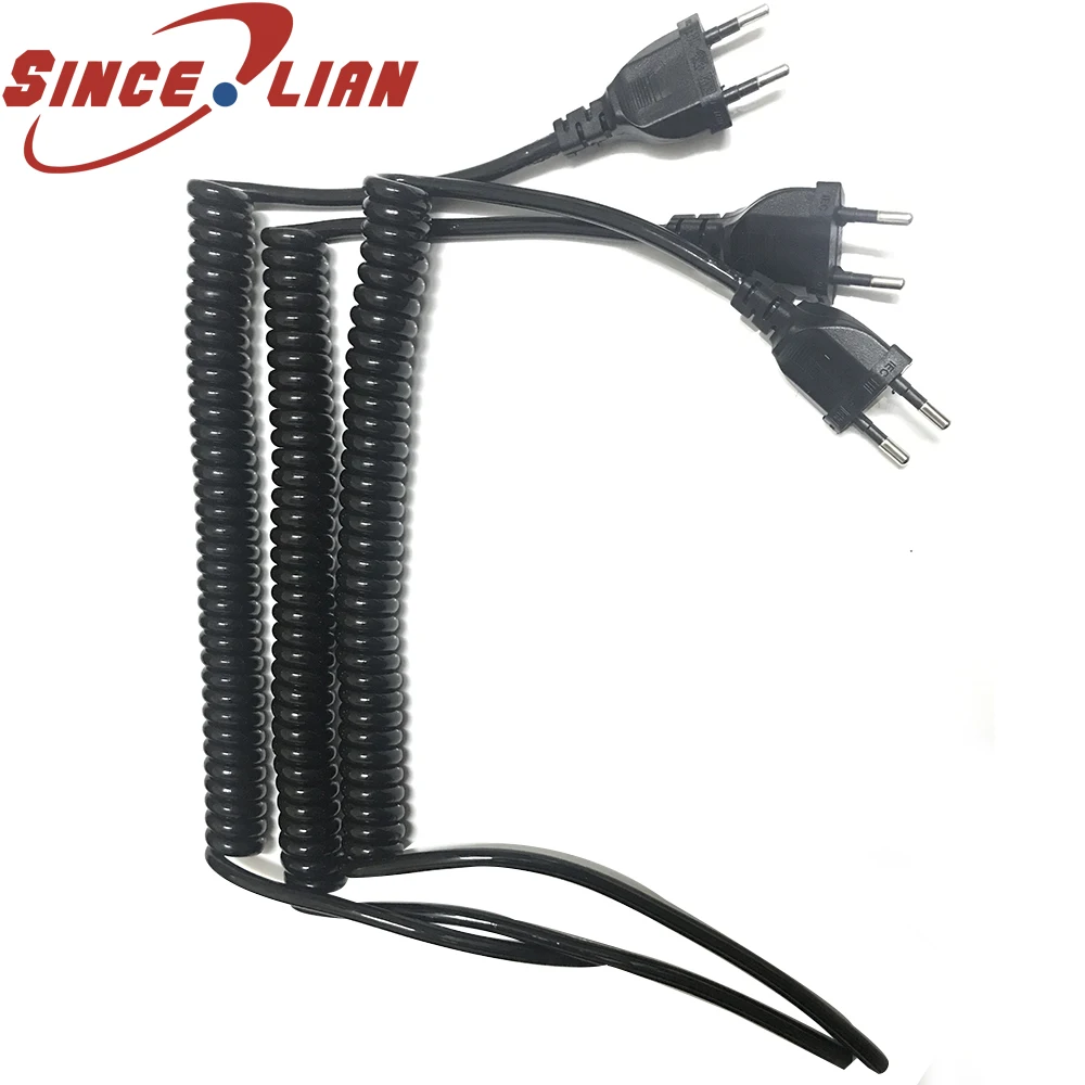 

European Standard Plug With Spring wire telescopic slingshot Line 0.75 Square Power Cord Various AC Power cord