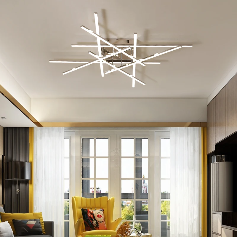 

Modern Led Ceiling Lights for Living Room Bedroom Study Room Surface Mounted Aluminum Chrome finished Ceiling Lamp Free Shipping
