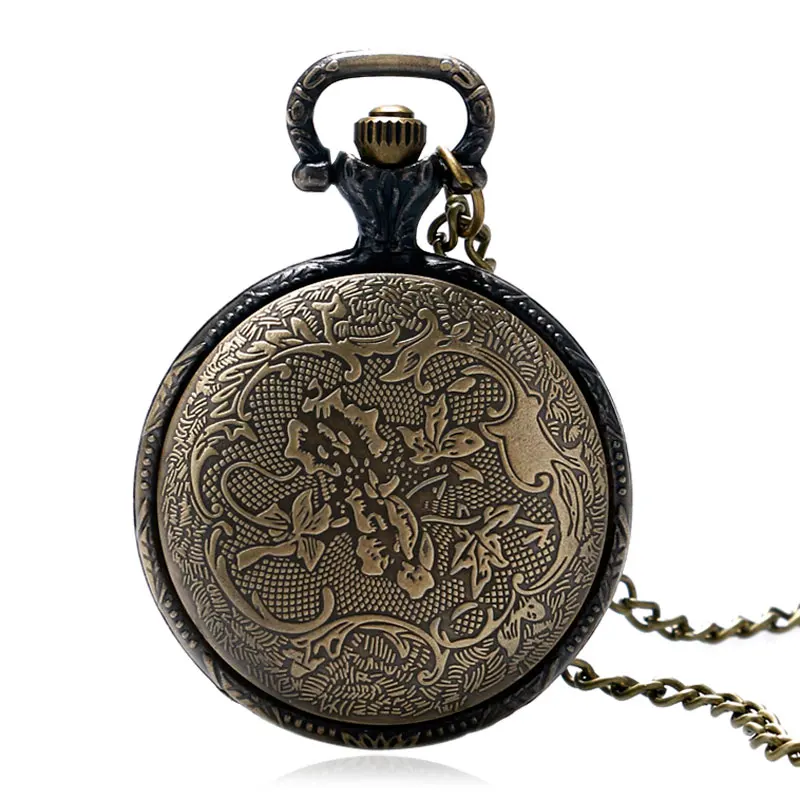 Милые карманные часы Алиса в стране чудес милый кролик Дизайн Fob женские наручные часы девушки Подарочное ожерелье-цепочка Relogio De Bolso