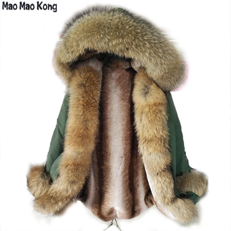 

Factory wholesale New Women's Fur Parkas Winter 2019 Fox Fur Collar Hooded Long Coat Natural Fur Liner Casual Warm Winter Jacket