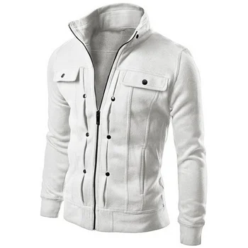 

ZOGAA 2019 Casual Stand Streetwear Solid Zipper Mens Hoodies with Pocket 5 Colors S-2XL