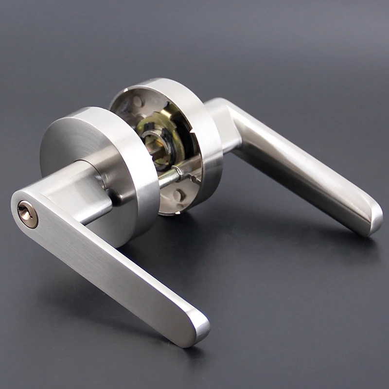 Door Lock Handle Lock Rod Three European Stainless Steel Door Bedroom