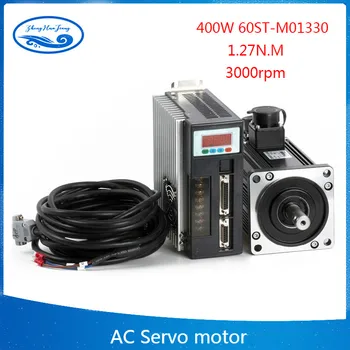 

60ST-M01330 220V 400W AC Servo motor 3000RPM 1.27N.M. Single-Phase servomotor ac drive permanent magnet Matched Driver AASD-15A