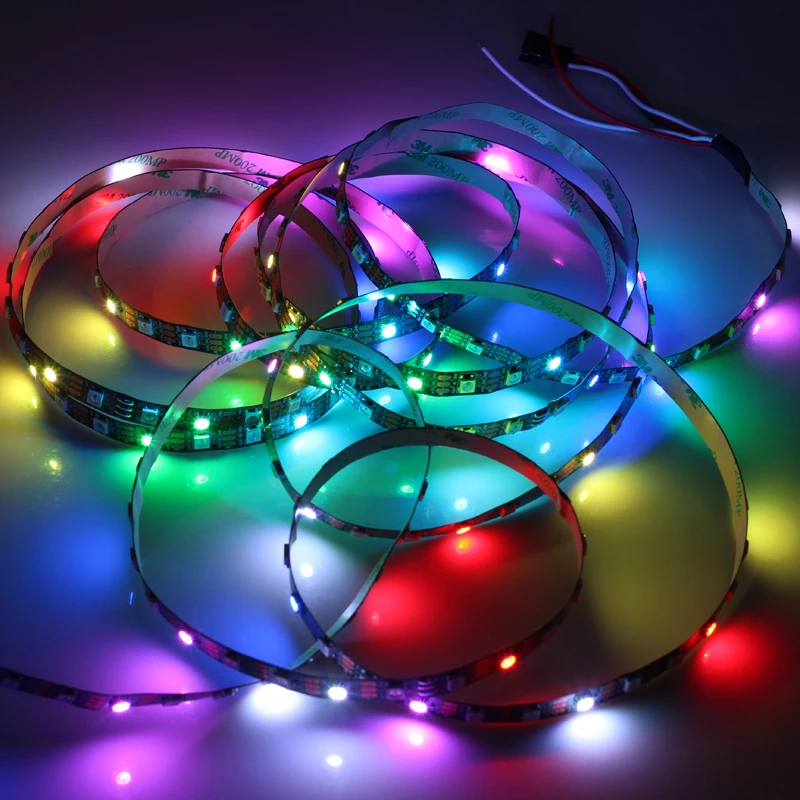 WS2812 WS2812b 5 метров постоянного тока В пикселей RGB цветная светодиодная лента 150