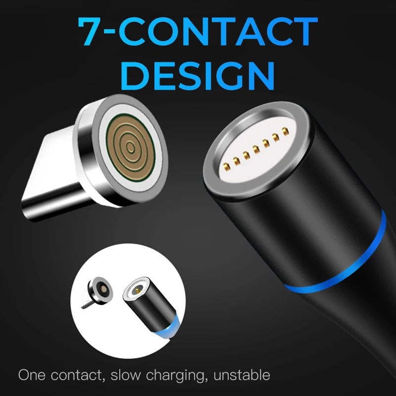 ESVNE 3A Быстрая зарядка Магнитный Micro Usb кабель для Iphone Освещение C Typc магнитное