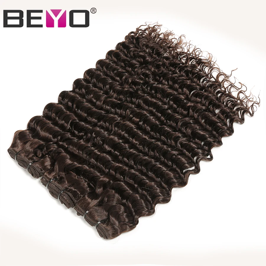 #2 Deep Wave Bundles Brazilian Hair Weave Bundles Human Hair 4 Or 3 Bundle Deals Non Remy Hair Extension Light Brown Color Beyo (5)
