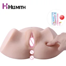 HISMITH Realistic Lifelike Maiden Artificial Pussy Ass Doll Male Masturbator Tight Vagina Anus Medical TPE Sex Toys For Men