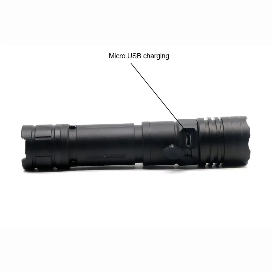 Светодиодный мини фонарик перезаряжаемый тактический Micro USB 5 режимов CREE L2