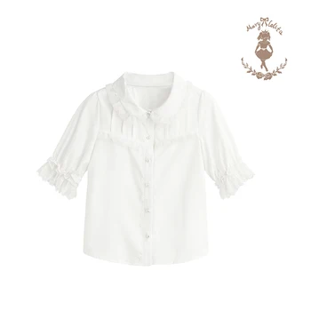 

Blouse Limited Real Blusa Shein Free Shipping 2019 In The Original Little Girl Miss Mary Organza Lace Sleeve Shirt Lolita Joker