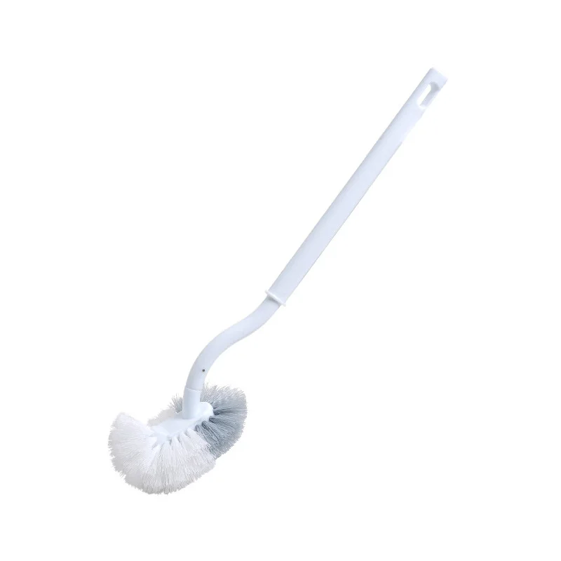 Сильная щетка для чистки туалета, пластиковая щетка для унитаза, скруббер, изогнутая ручка для чистки, угловая щетка для уборки ванной комнаты - Цвет: White