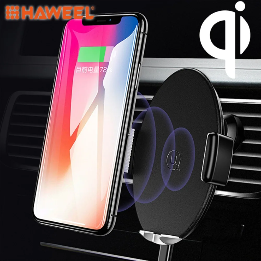 

HAWEEL Car Phone Wireless Charger Auto-induction Car Mount Qi Standard Wireless Charger Suitable for 4.7 - 6.4 inch Smartphones