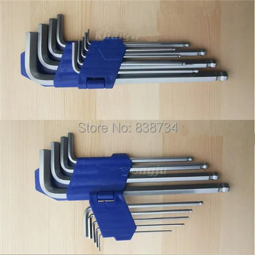 

9pcs/set matte chrome ball end hex allen key wrench spanner set 1/16"-3/8"
