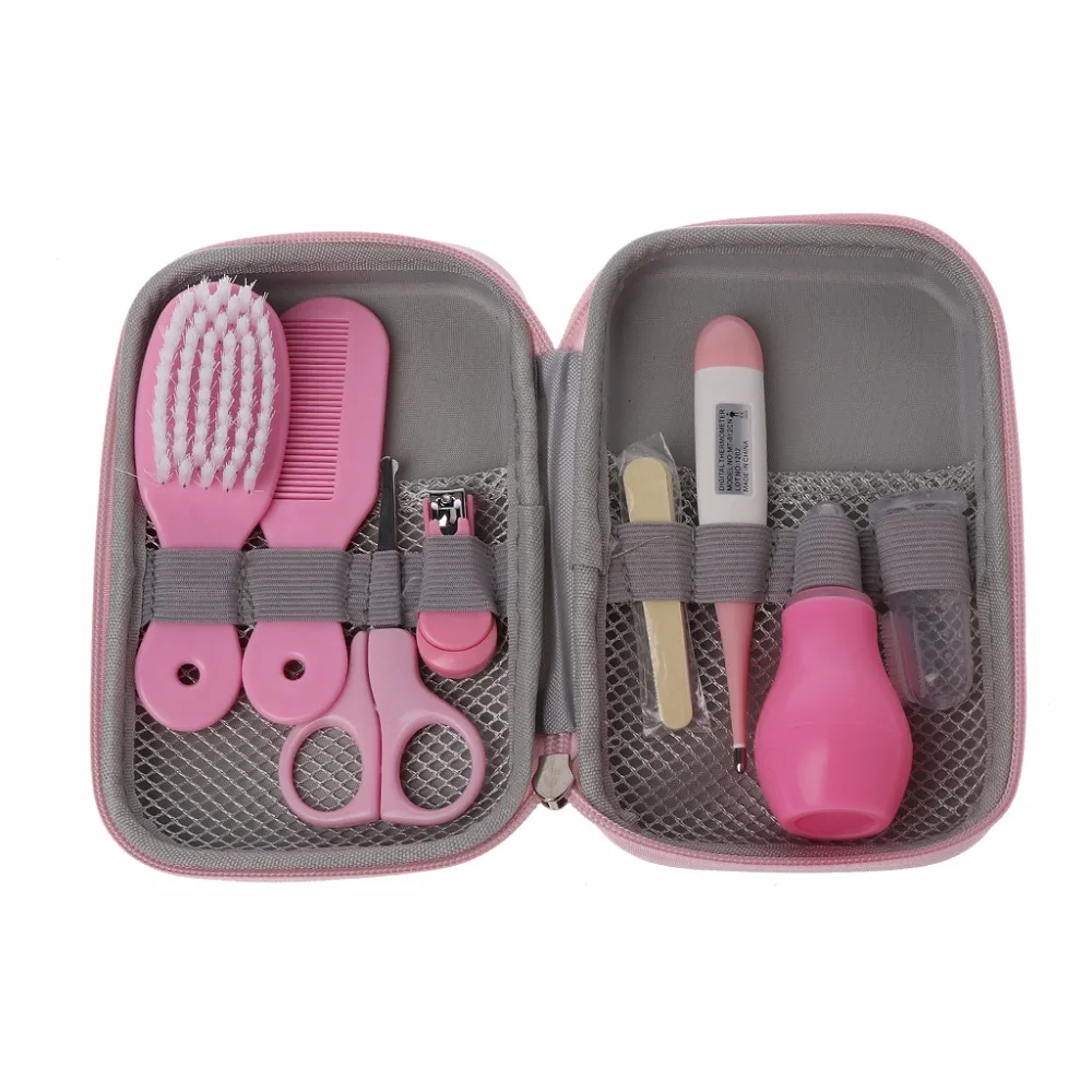 

8Pcs/Set Newborn Baby Kids Nail Care Hair Health Care Thermometer Grooming Brush Kit Baby Care Set