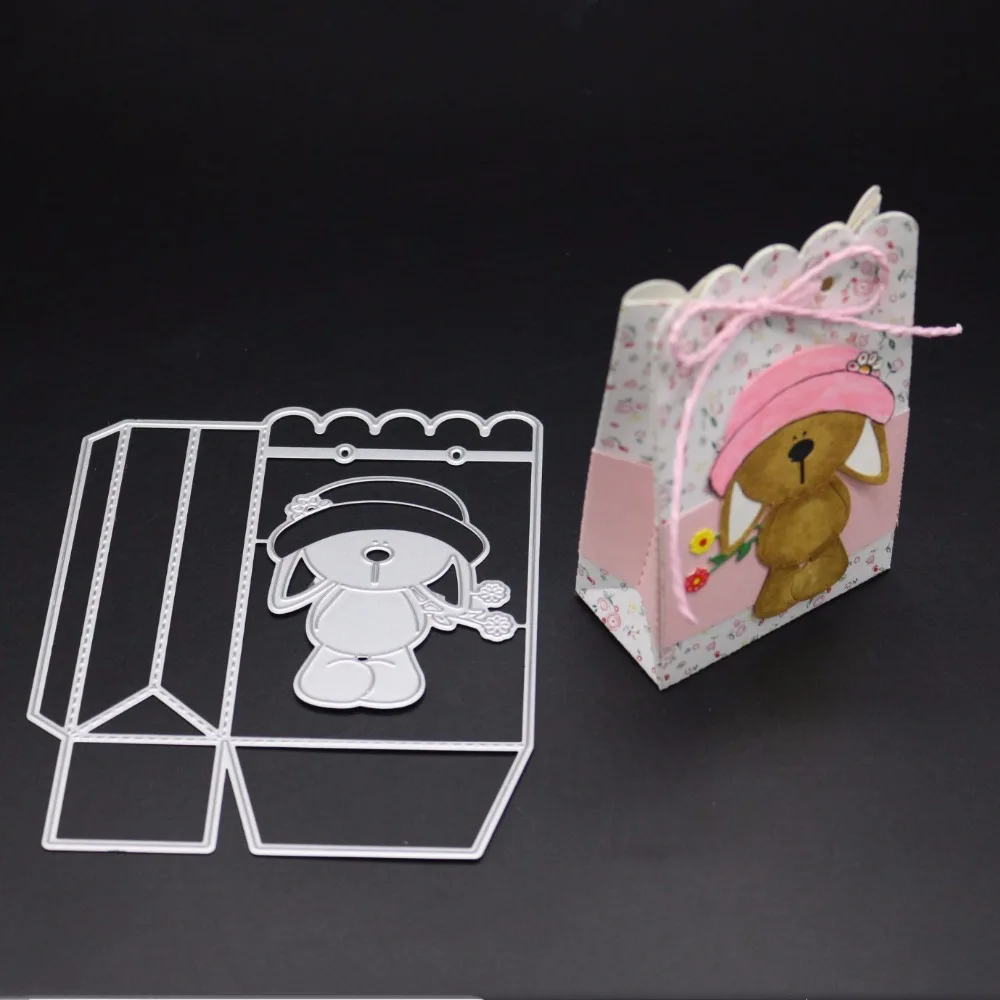 

Bear Gift Bag Metal Cutting Die Scrapbooking Embossing Stencil Card Die For DIY Invitation Album Book Decoration