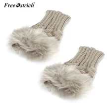 Перчатки Free Ostrich Для женщин зимние теплые Девушка наручные с открытыми пальцами на платформе из искусственного кроличьего меха; Сапоги перчатки варежки Ганц Femme CJ20
