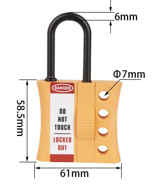 Промышленной безопасности с 4 дырочками изоляции Пряжка Блокировка нейлоновые запирающий крюк расширитель изоляции энергии выключения обслуживание LOTO безопасный дом для вашего ребенка - Цвет: NT-NH05 6mm